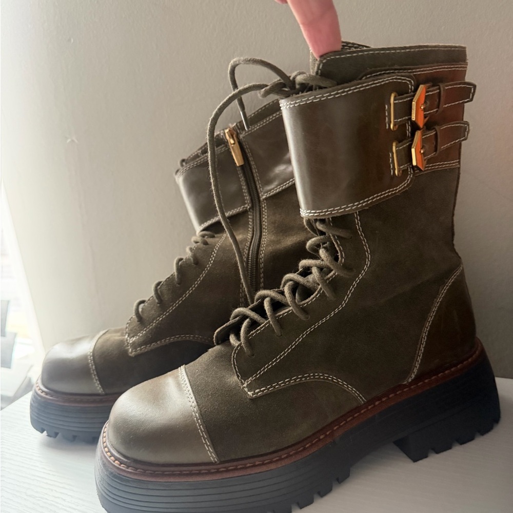 Vince Camuto Olive Combat Boots